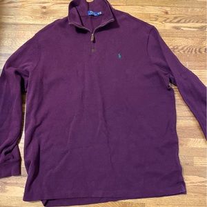 POLO RALPH LAUREN 1/4 ZIP BURGUNDY XXL